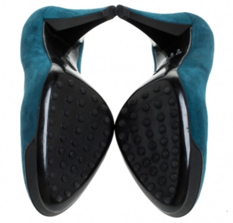 Tod's Blaue Wildleder Plateau Pumps Größe 36,5 (Schwarz) im Angebot