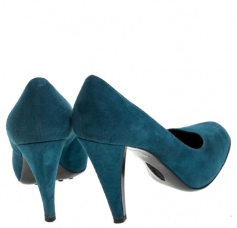 Tod's Blaue Wildleder Plateau Pumps Größe 36,5 Damen im Angebot