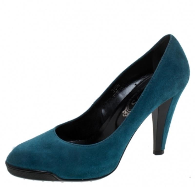 Tod's Blaue Wildleder Plateau Pumps Größe 36,5 im Angebot 2