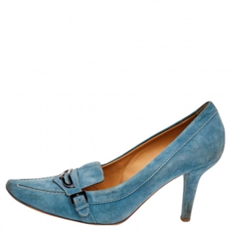 Grigio Tod's Pumps a punta in pelle scamosciata blu misura 37,5 in vendita
