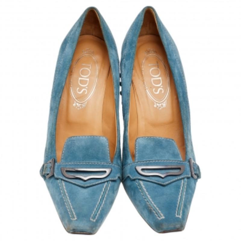 Donna Tod's Pumps a punta in pelle scamosciata blu misura 37,5 in vendita