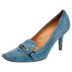 Tod's Blaue Loafer-Pumps aus Wildleder mit spitzer Zehe Größe 37,5