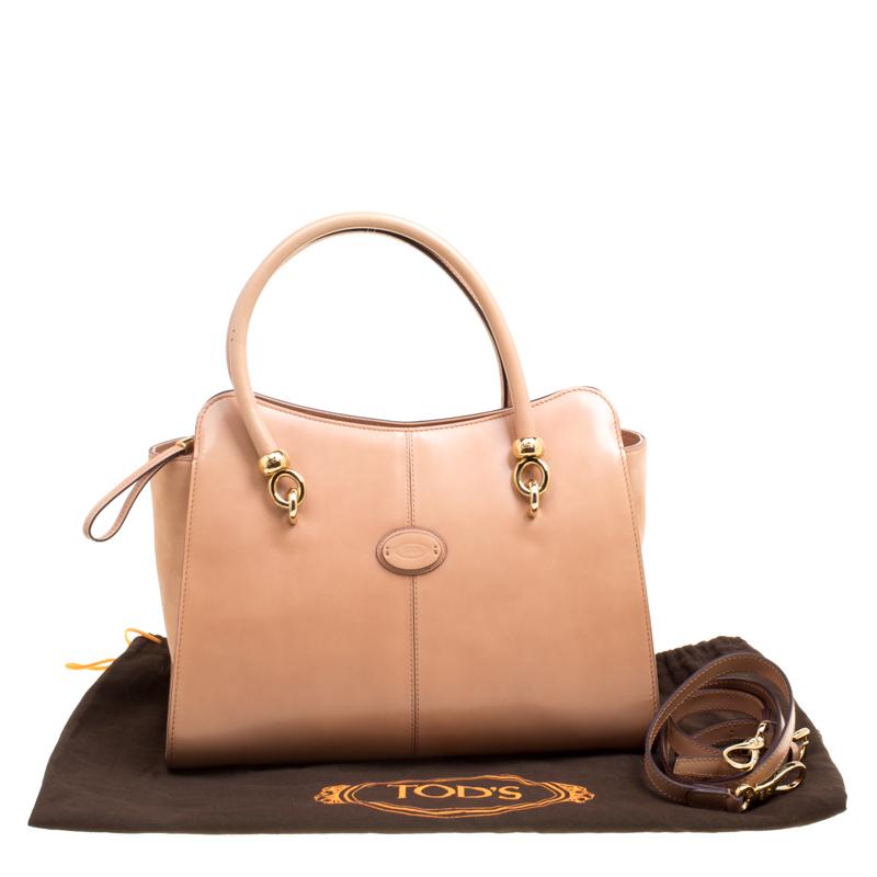 Tod's Blush Pink Leather Top Handle Shoulder Bag For Sale at 1stDibs
