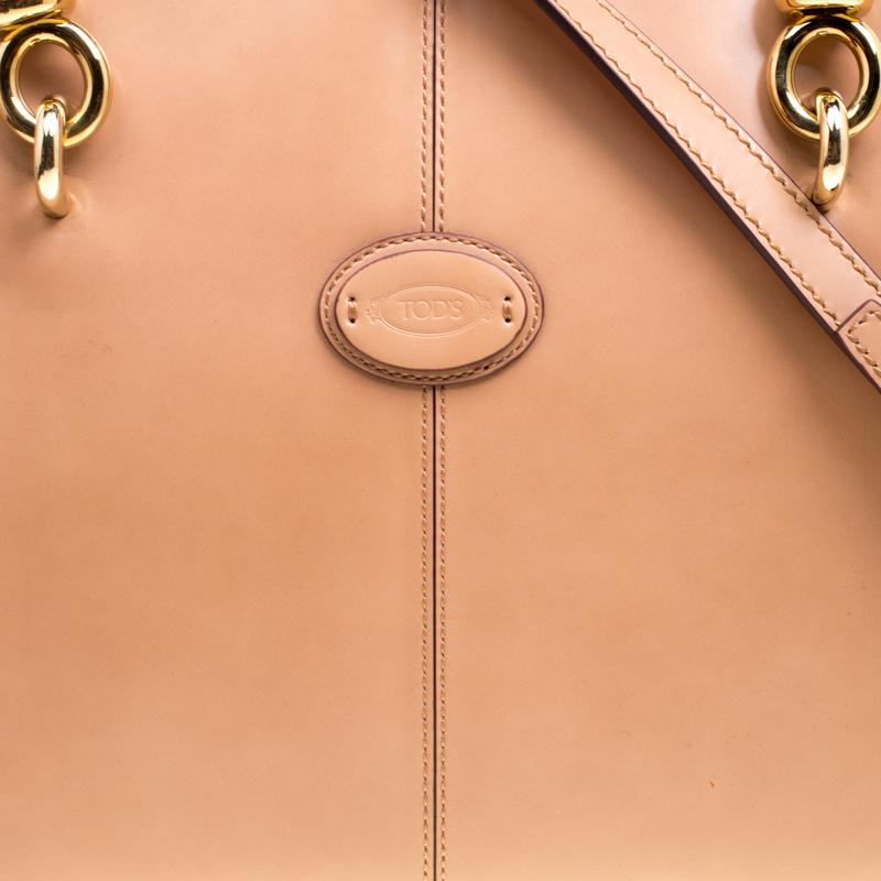 Tod's Blush Pink Leather Top Handle Shoulder Bag For Sale at 1stDibs
