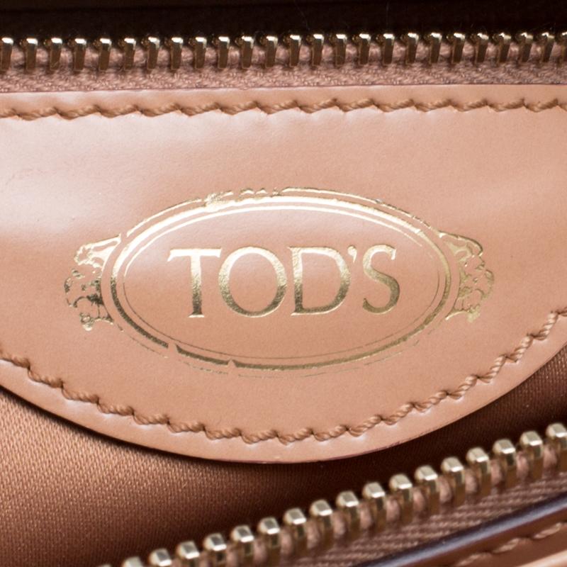 Tod's Blush Pink Leather Top Handle Shoulder Bag For Sale at 1stDibs