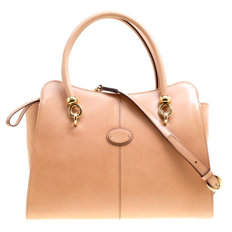 Tod's Blush Pink Leather Top Handle Shoulder Bag For Sale at 1stDibs