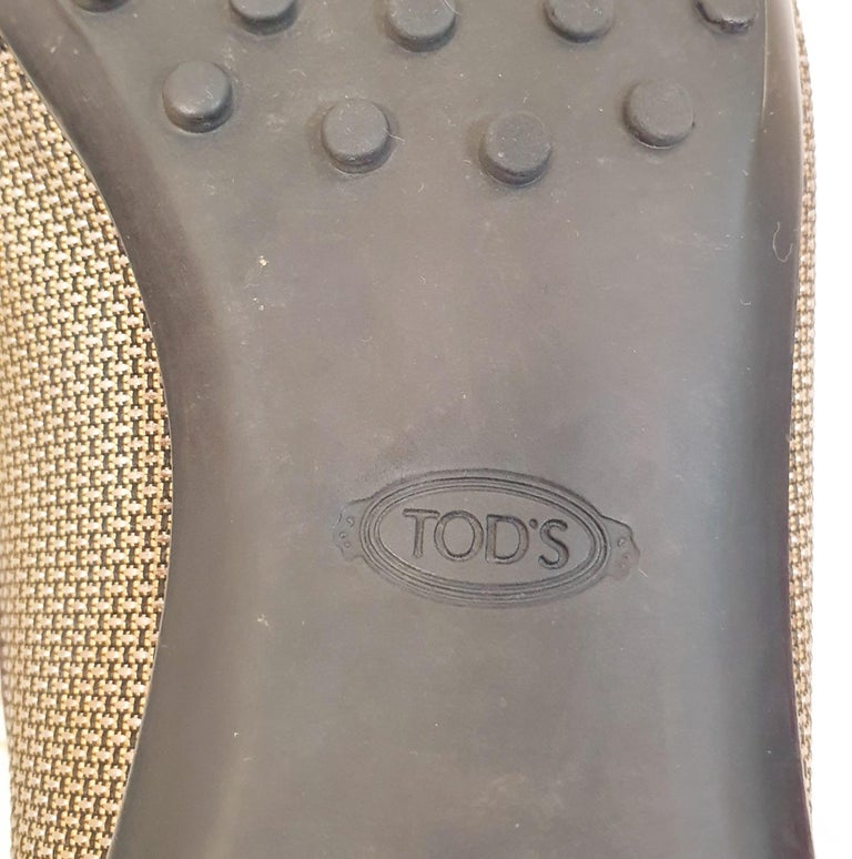 TOD'S brown ballerinas with  round toe and lace  bow For Sale 2
