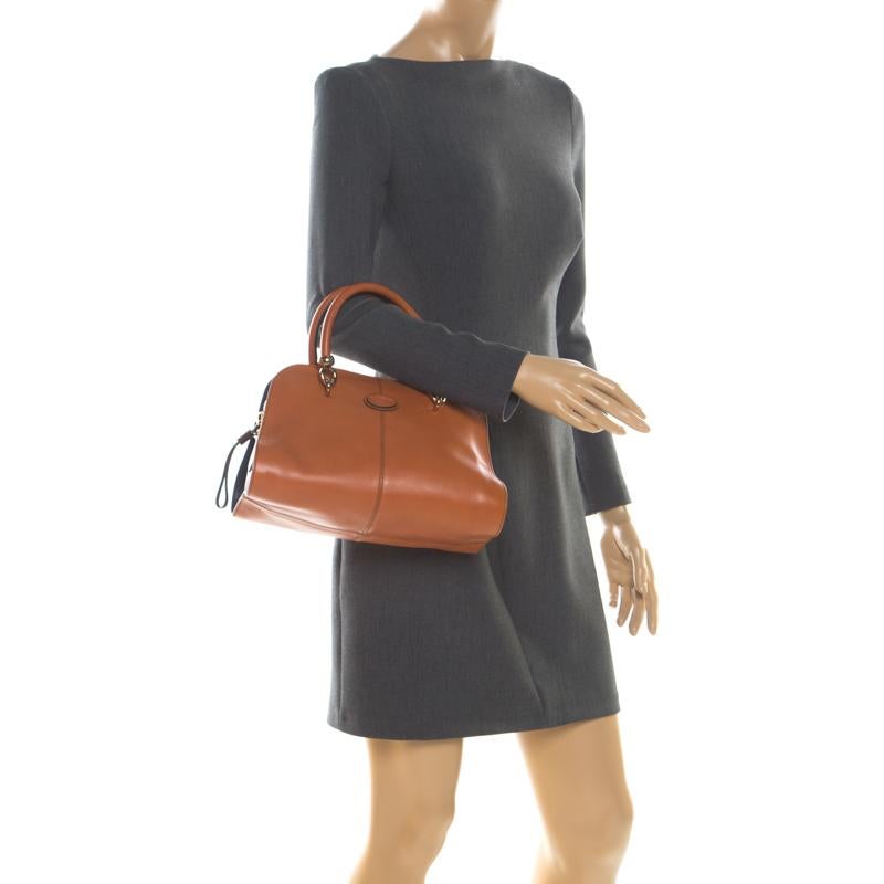 Marron Tod's Sac bowler Sella en cuir brun/bleu