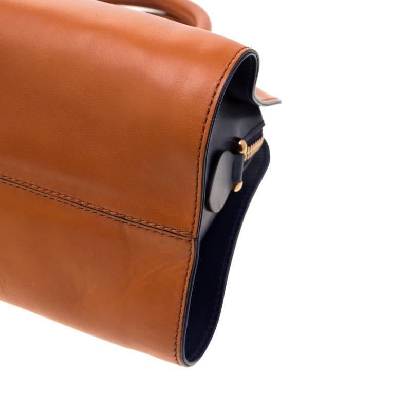 Tod's Sac bowler Sella en cuir brun/bleu 1