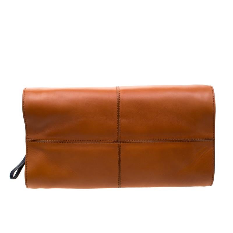 Tod's Sac bowler Sella en cuir brun/bleu 3