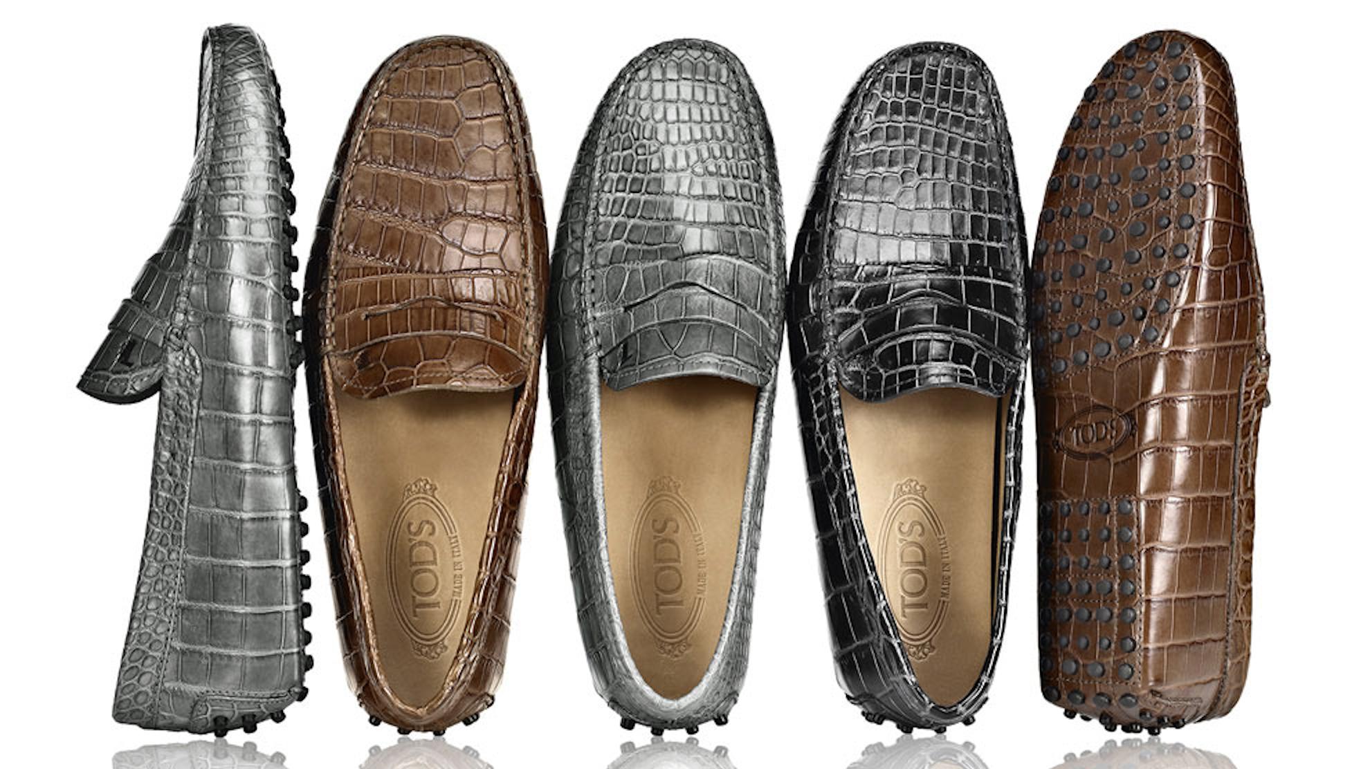 Tod's Mocassini Gommino Esotici Marrone Mocassini Alligatore Pelle di Coccodrillo 36,5 in vendita 9