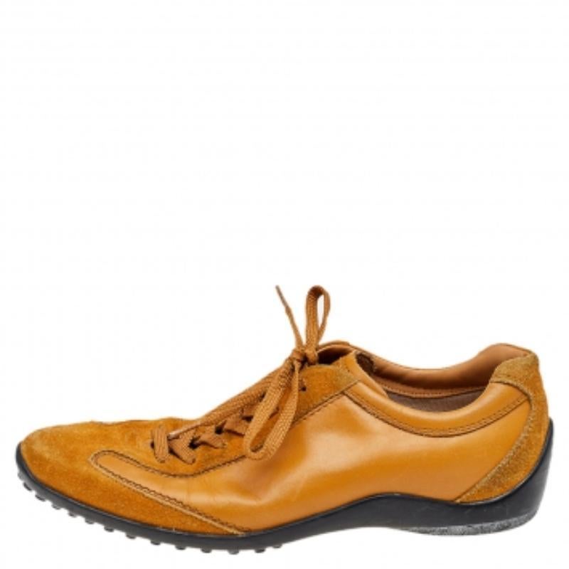 Tod's Sneakers stringate in pelle e pelle scamosciata marrone misura 37,5 In condizioni discrete in vendita a Dubai, Al Qouz 2