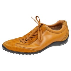 Tod's Zapatillas con cordones de piel y ante marrones Talla 37.5
