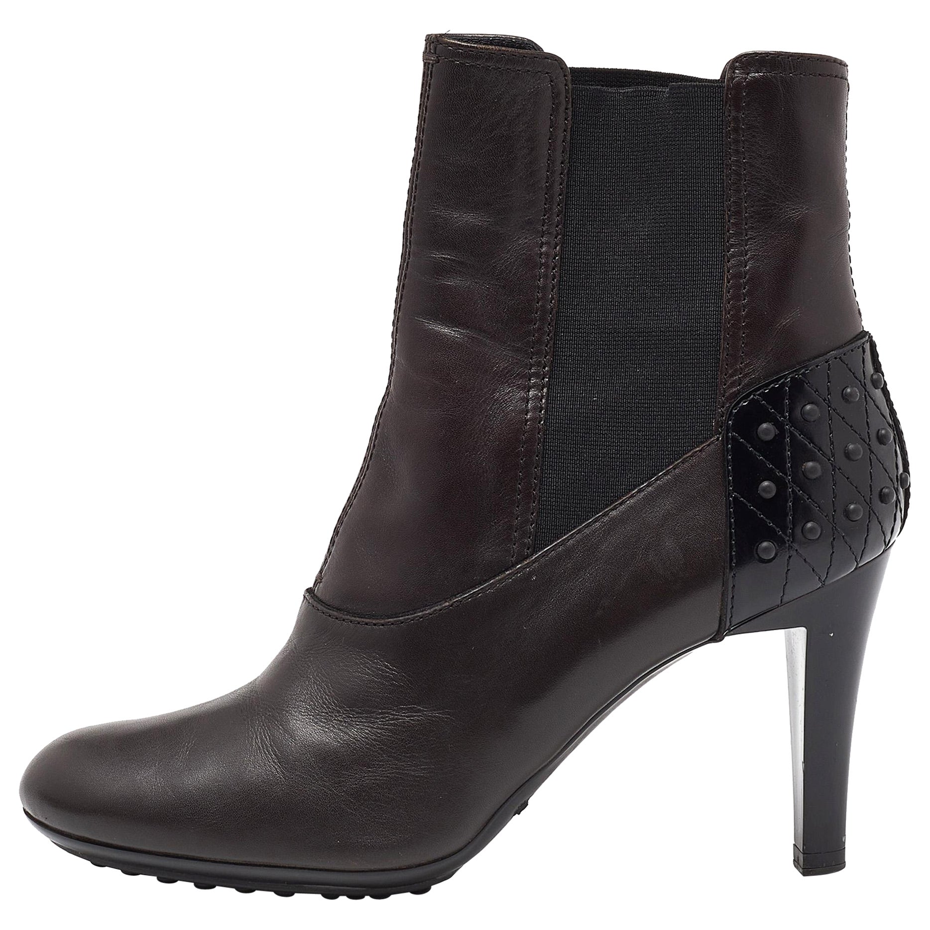 Bottines en cuir Brown de Tod's Taille 37.5