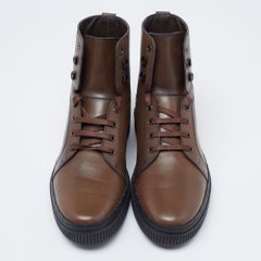 Tod's Brown Leather Ankle Boots Size 44