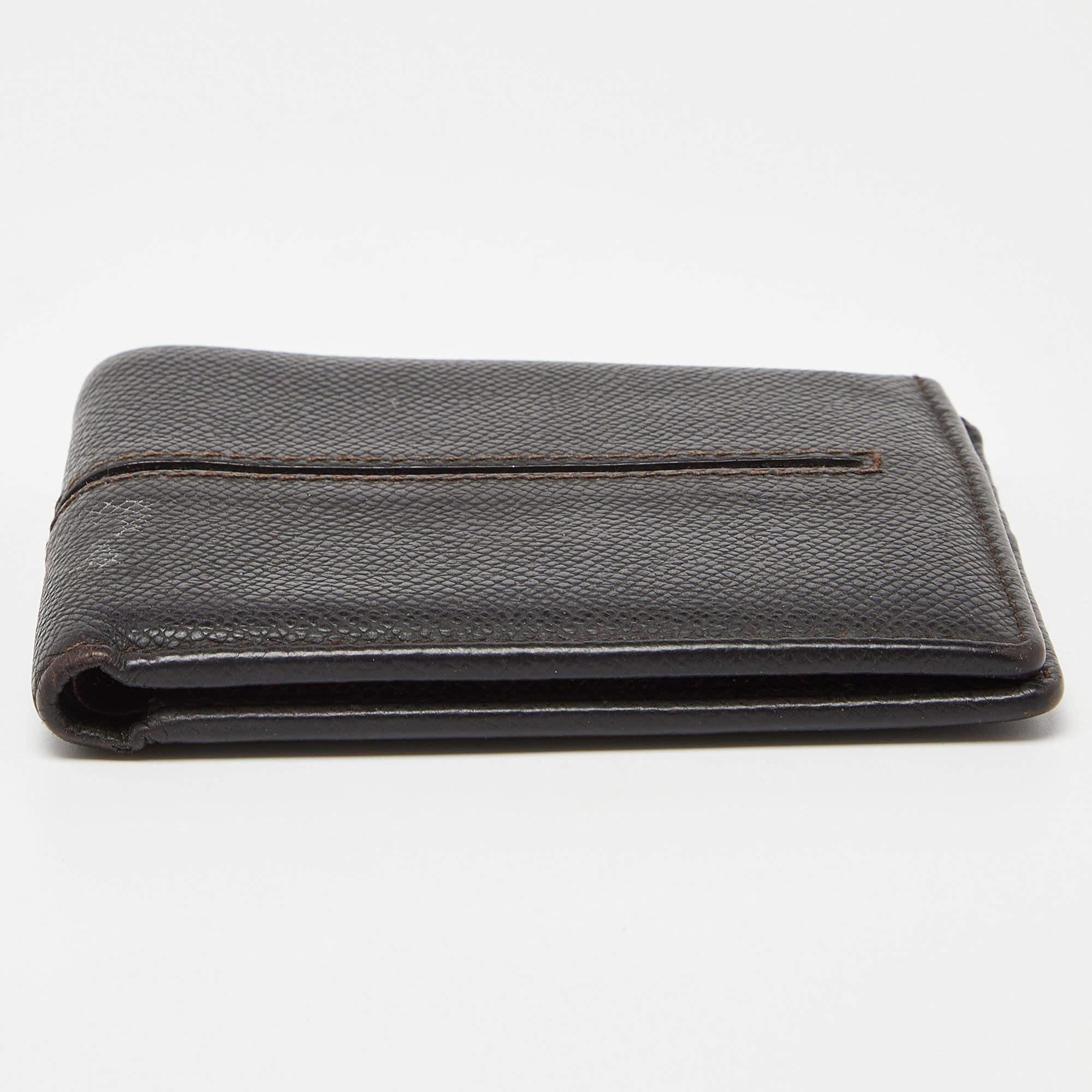 Tod's Brown Leather Bifold Wallet For Sale 3