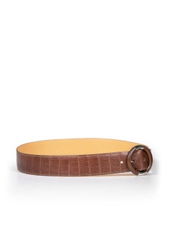 Tod's Brown Leather Croc Embossed Belt