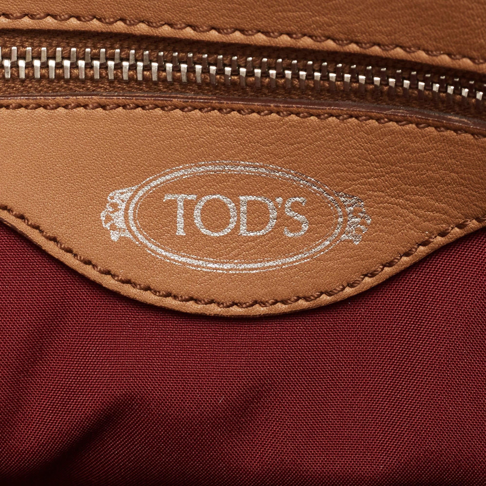 Tod's Brown Leather Double T Flap Top Handle Bag 7