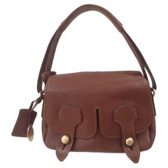 Tod's brown leather gold tone hardware shoulder bag