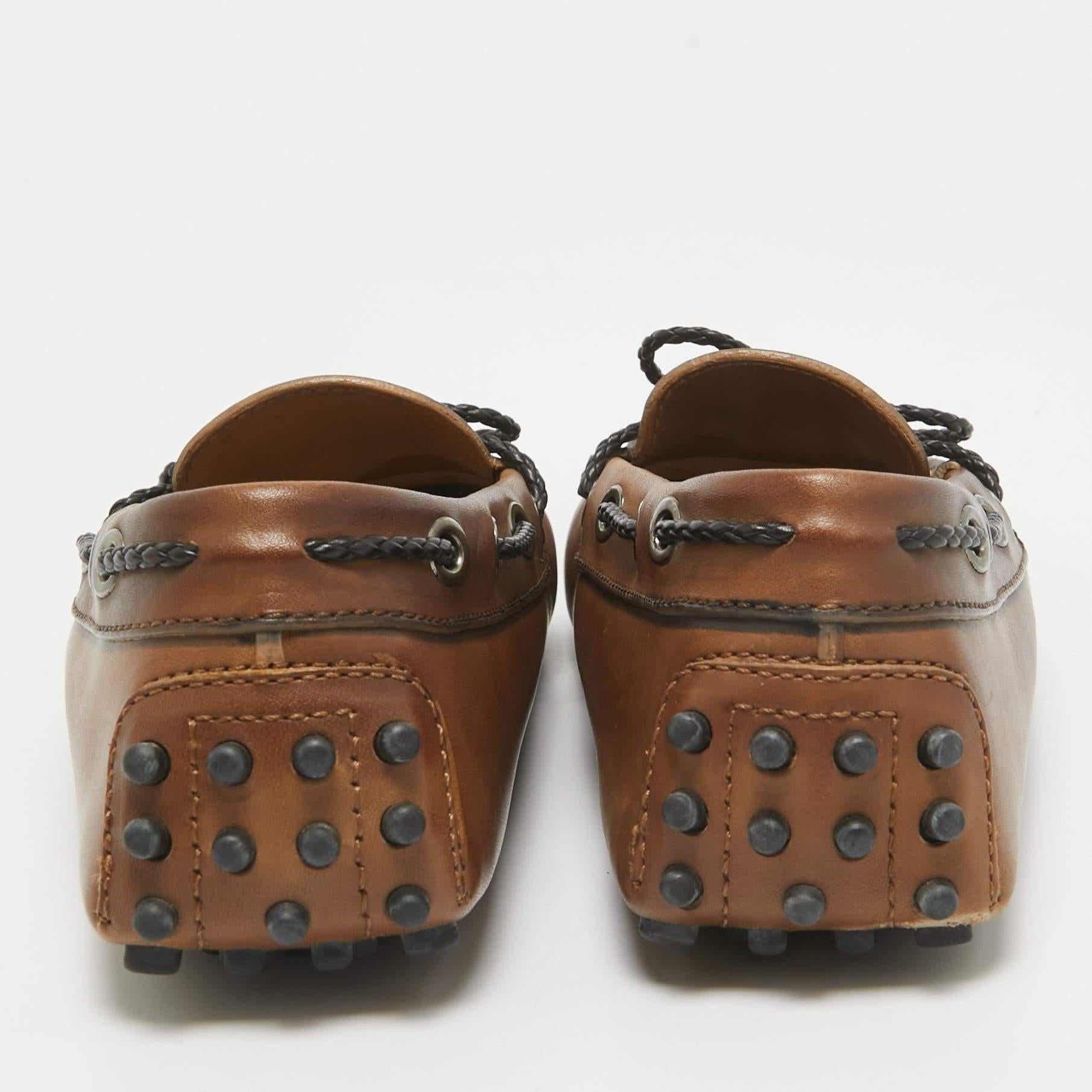 Tod's Brown Leather Gommini Bow Loafers Size 36 1