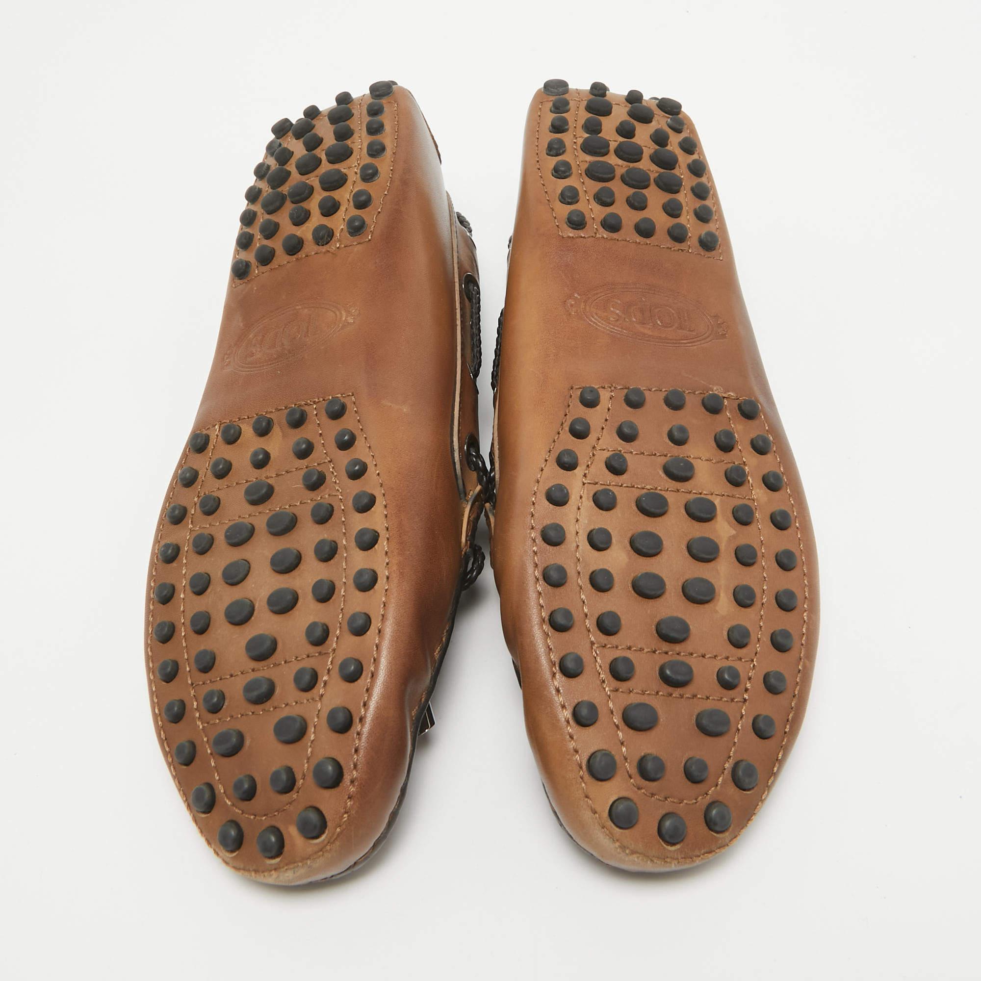 Tod's Brown Leather Gommini Bow Loafers Size 36 2