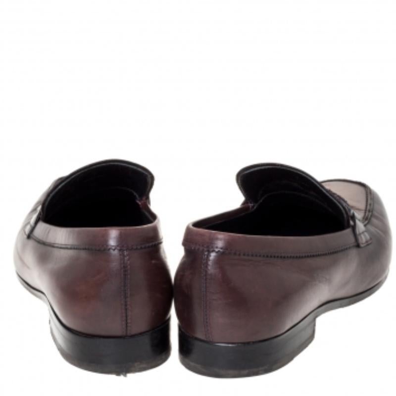 Tod's Brown Leder Gommino Loafers Größe 41 Herren im Angebot