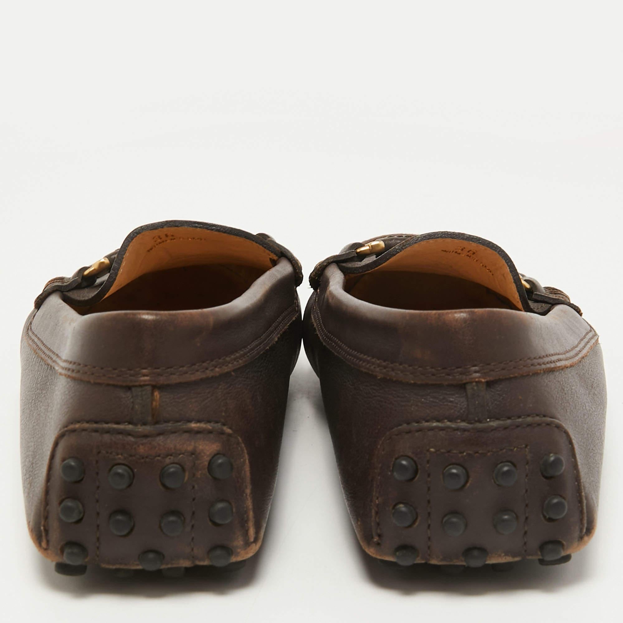 Women's Tod's Brown Leather Gommino Slip On Loafers Size 36 For Sale