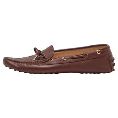 Tod's Brown Leder Gommino Slip On Loafers Größe 39