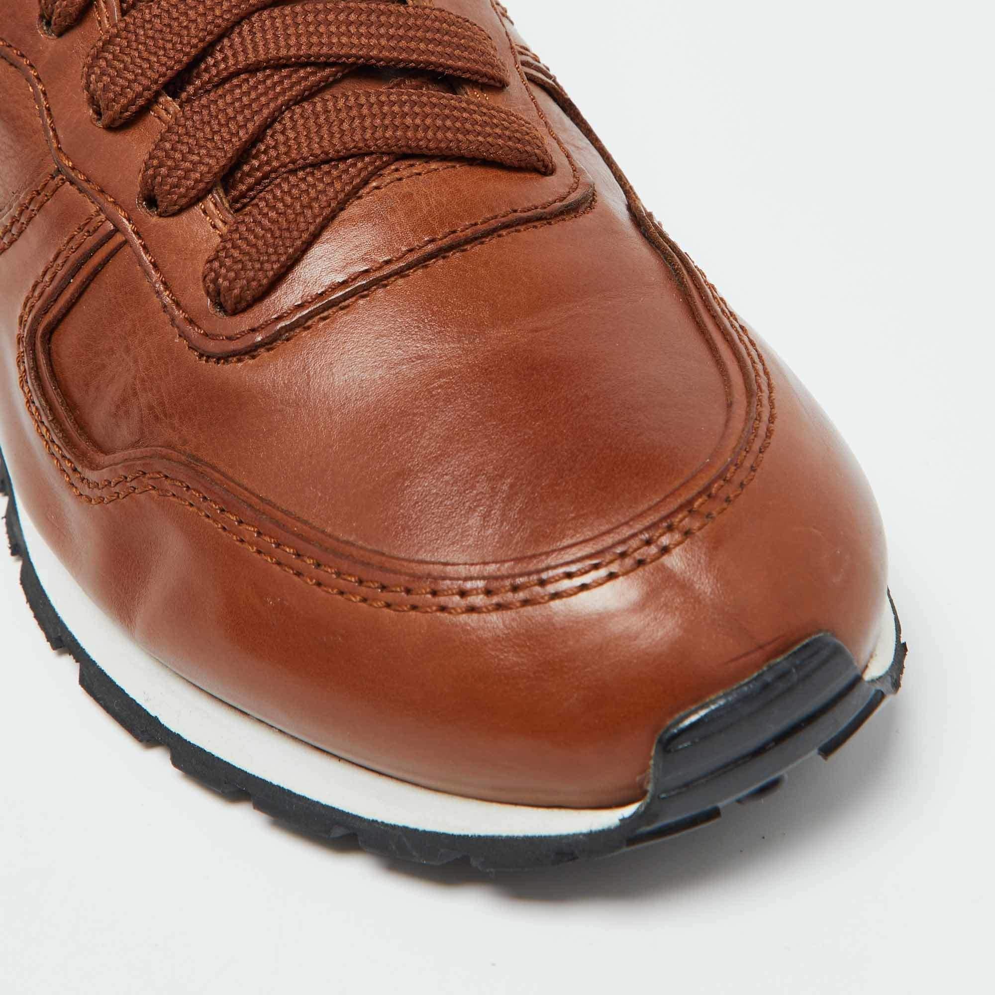Tod's Brown Leather Lace Up Low Top Sneakers Size 40 For Sale 3