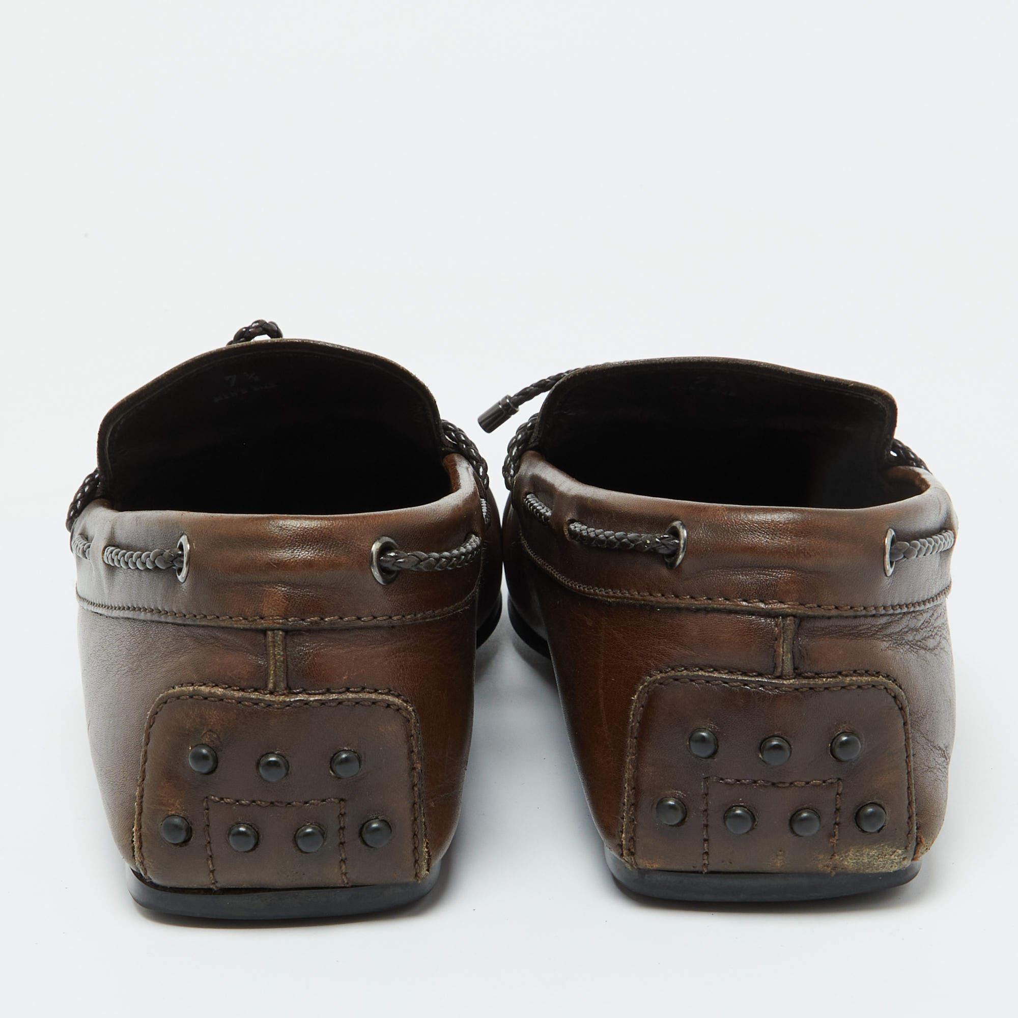 Men's Tod's Brown Leather Loafers Size 41.5 For Sale