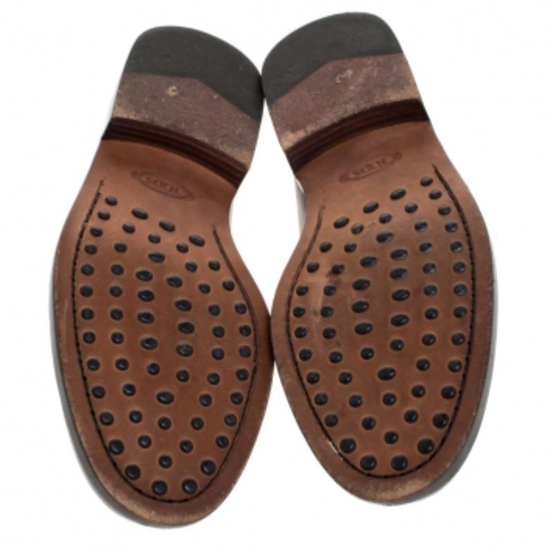 Tod's Brown Leather Penny Loafers Size 39.5 in vendita 2