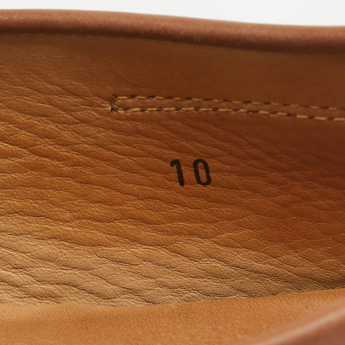Tod's Brown Leather Penny Loafers Size 44.5 For Sale 4