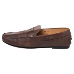Tod's Penny Slip On Loafers en cuir Brown Taille 44.5