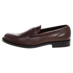 Tod's Brown Leather Penny Slip On Loafers Size 44.5