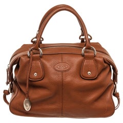 Tods Brown Leather Restyline D Satchel Bag with leather