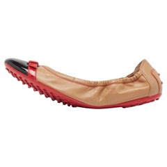 Tod's - Ballerines en cuir Brown Taille 38