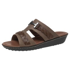 Tod's Brown Leather Slide Sandals Size 42