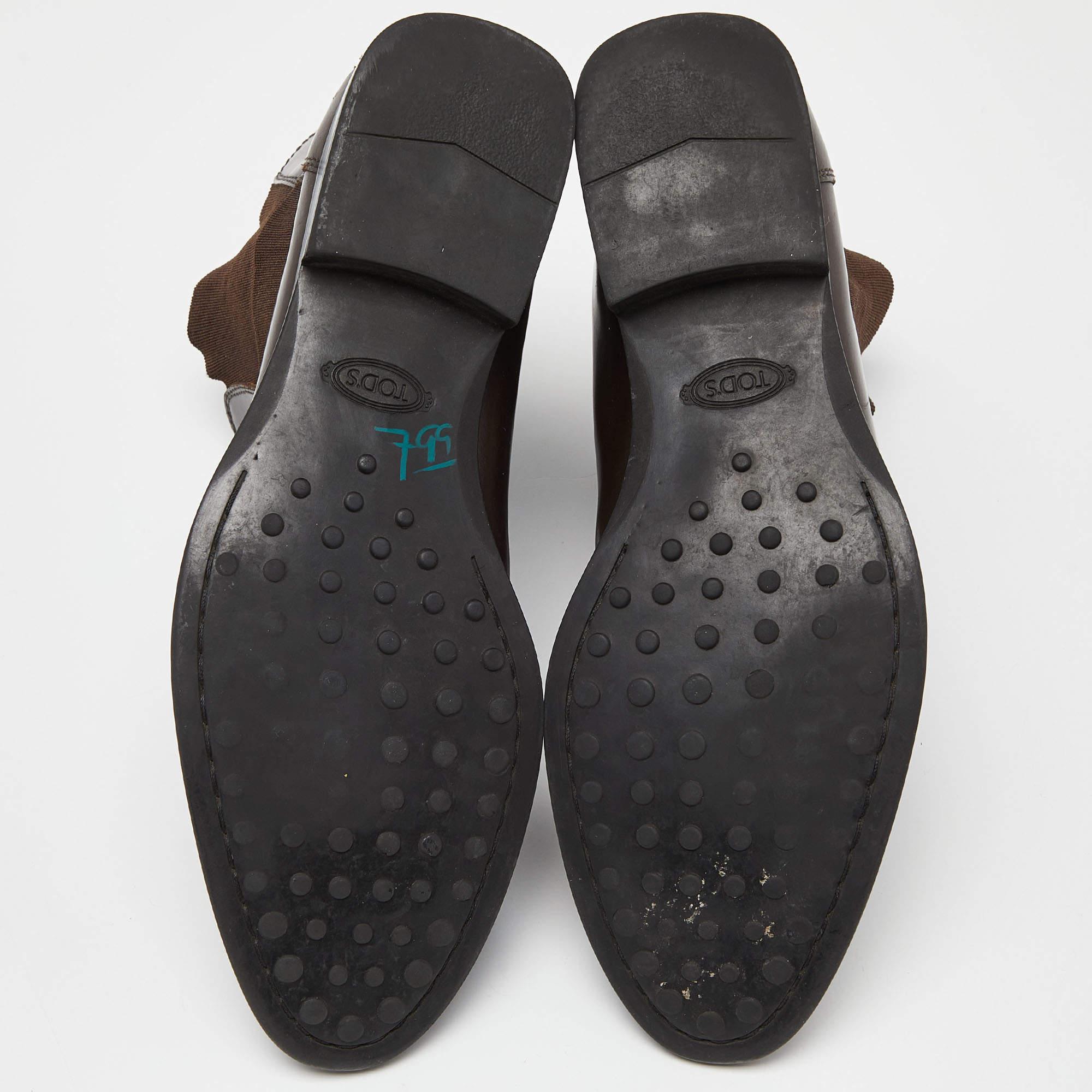 Tod's Brown Leather Slip On Ankle Boots Size 39 For Sale 1