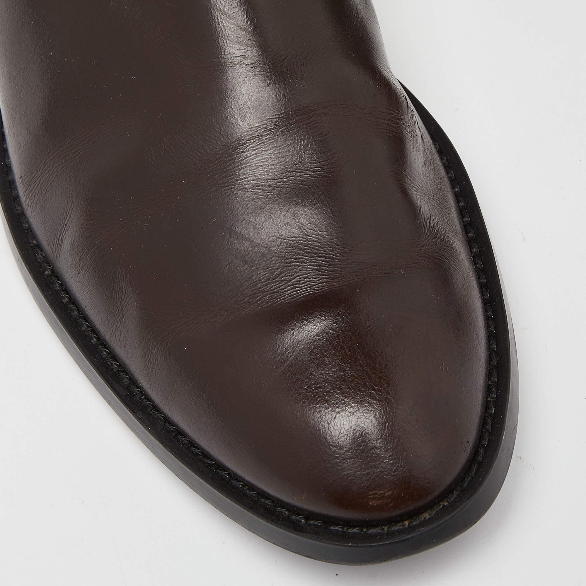 Tod's Brown Leather Slip On Ankle Boots Size 39 For Sale 2