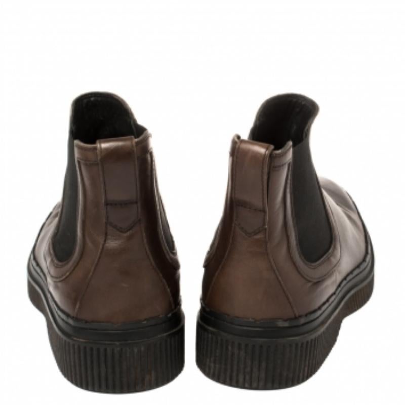Black Tod's Brown Leather Slip On Ankle Boots Size 39.5 For Sale