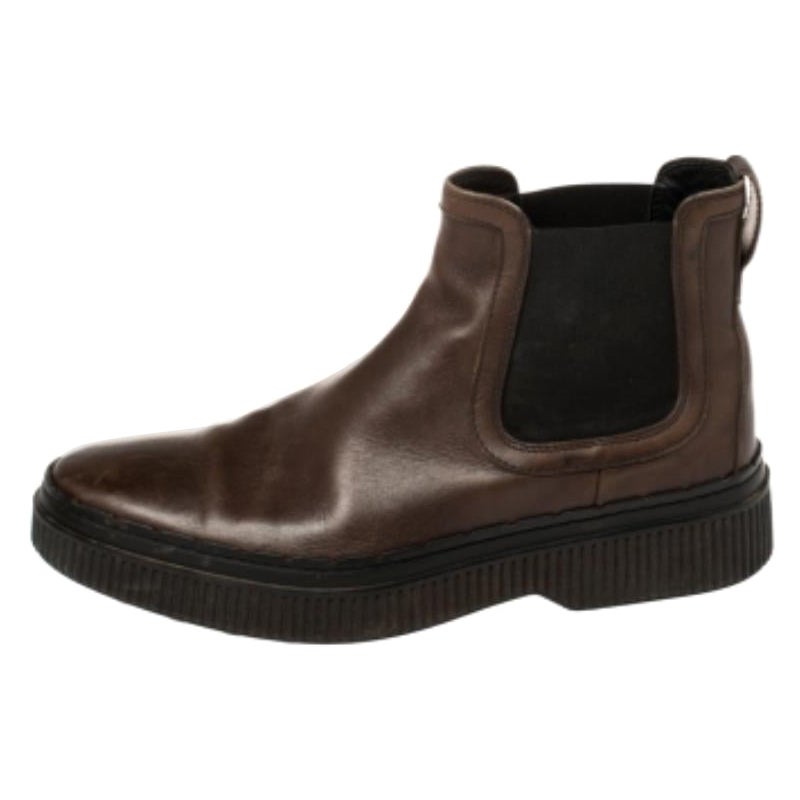 Tod's Brown Leder Slip On Stiefeletten Größe 39.5