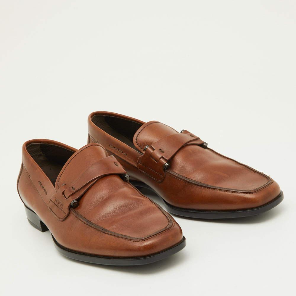 Men's Tod's Brown Leather Slip On Loafers Size 39
