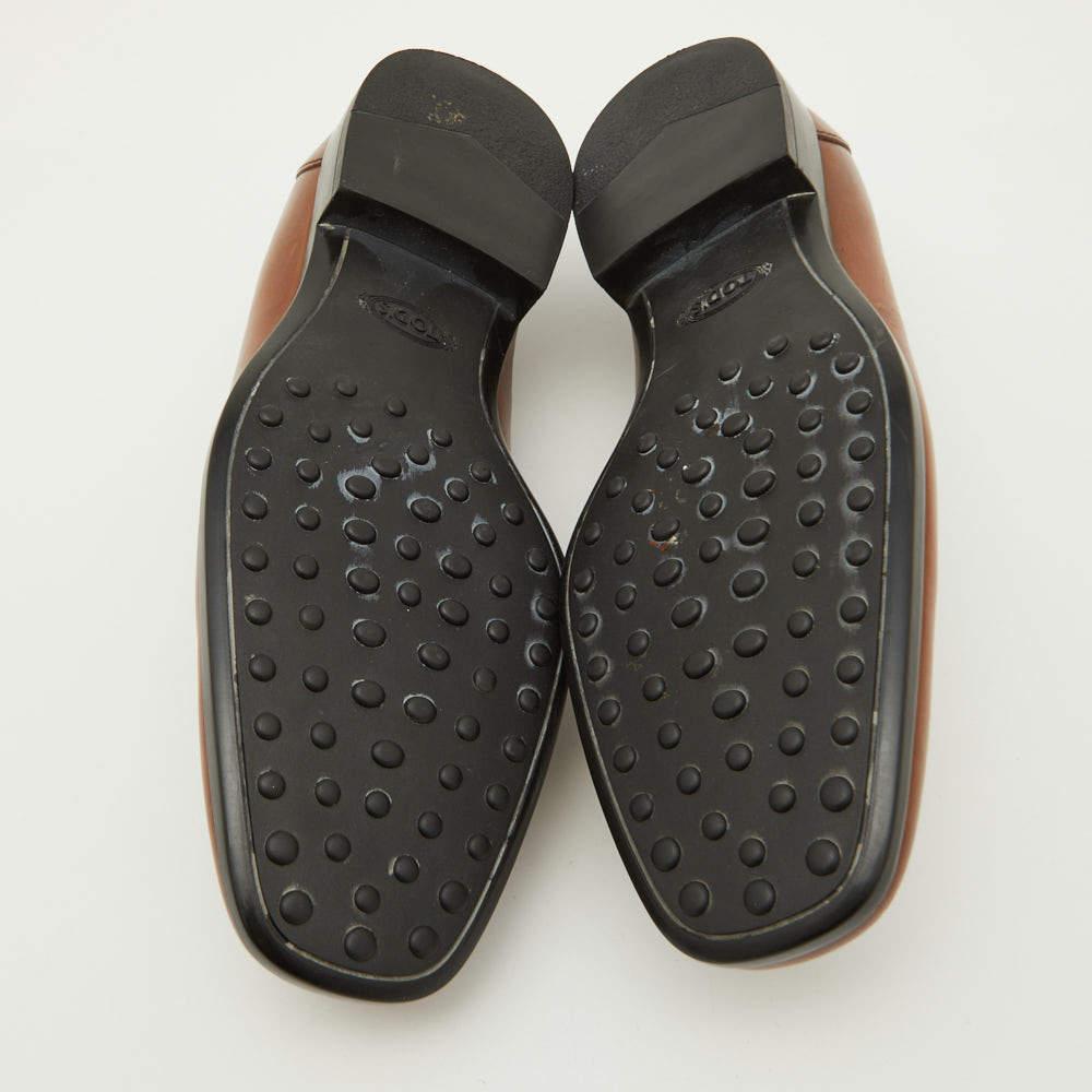 Tod's Brown Leather Slip On Loafers Size 39 2