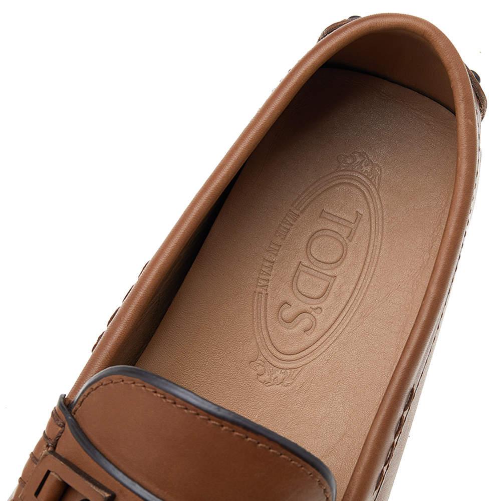 Tod's Brown Leather Slip on Loafers Size 39.5 For Sale 1