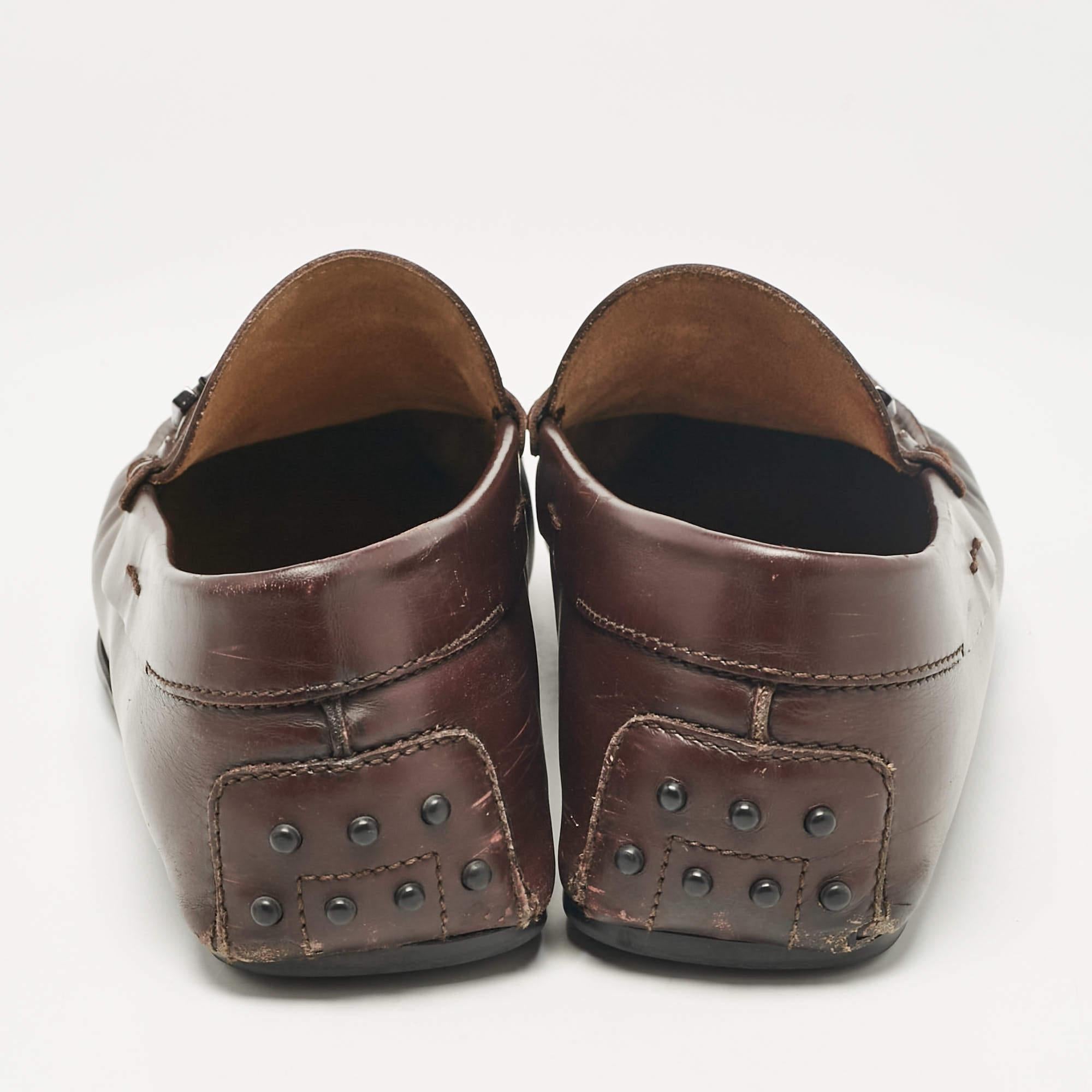 Tod's Brown Leather Slip On Loafers Size 43 For Sale 1
