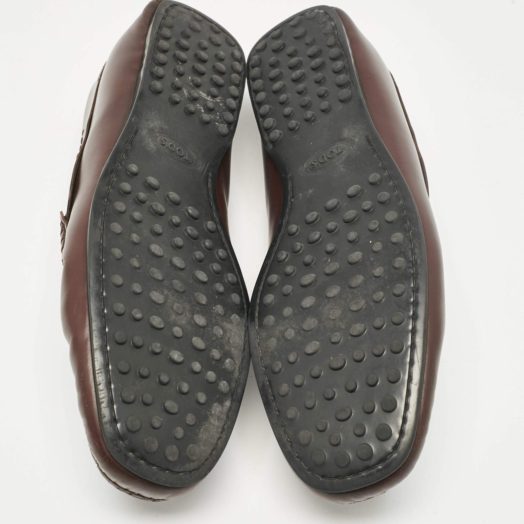 Tod's Brown Leather Slip On Loafers Size 43 For Sale 2