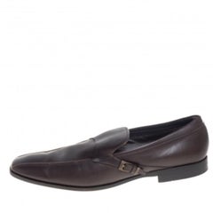 Tods Brown Leather Slip On Loafers Size 45.5