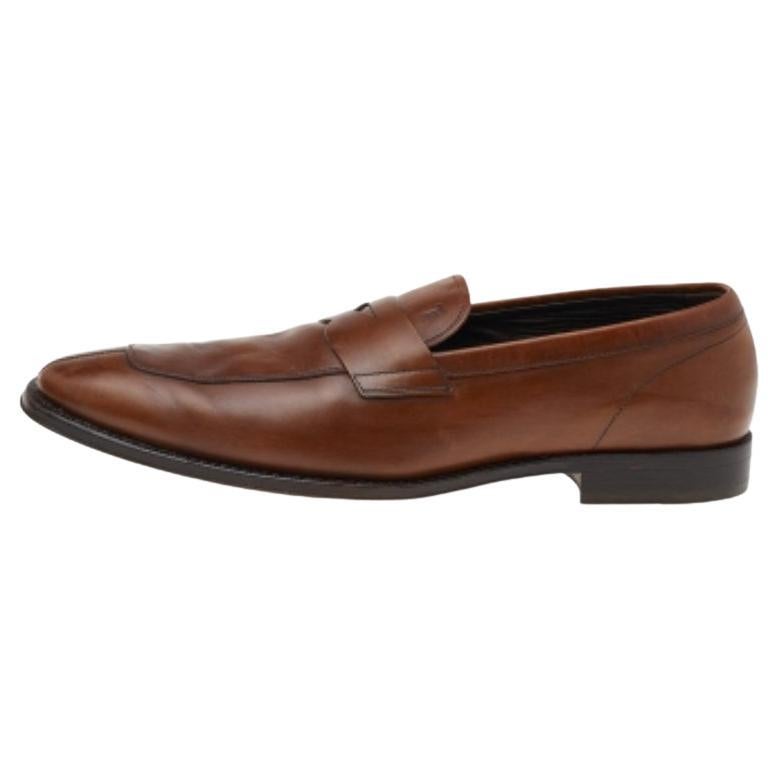 Tod's Brown Leder Slip On Penny Loafers Größe 42.5