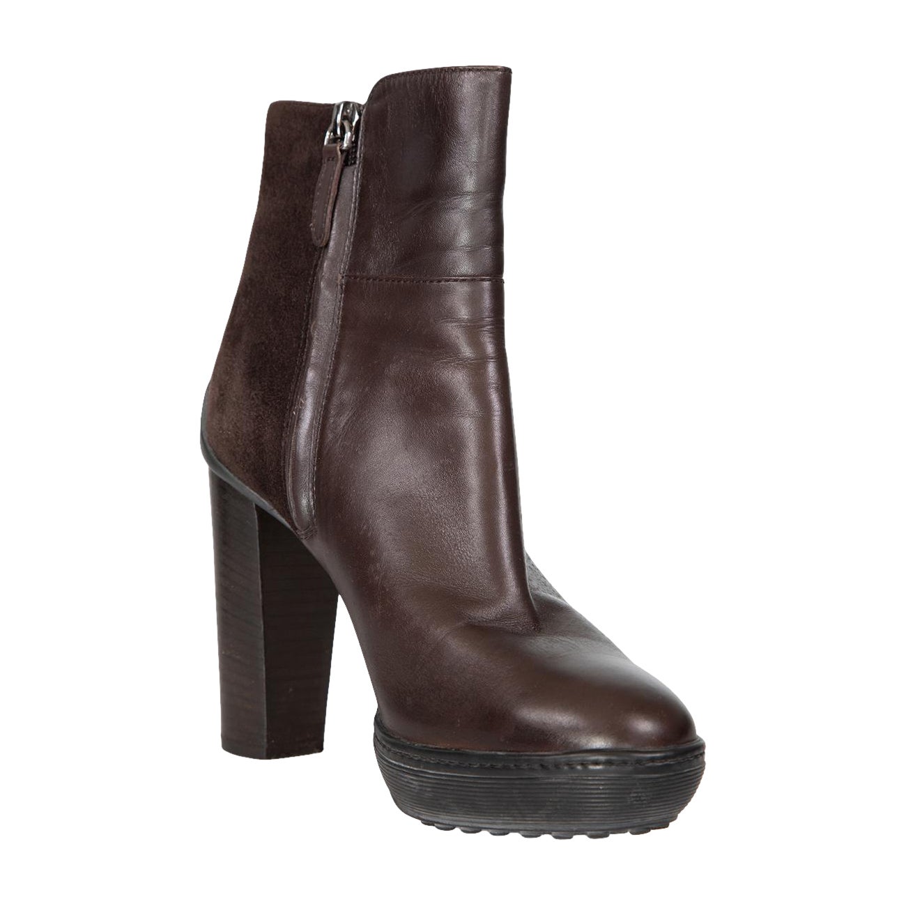 Tod's Bottes en cuir et daim marron Taille IT 37