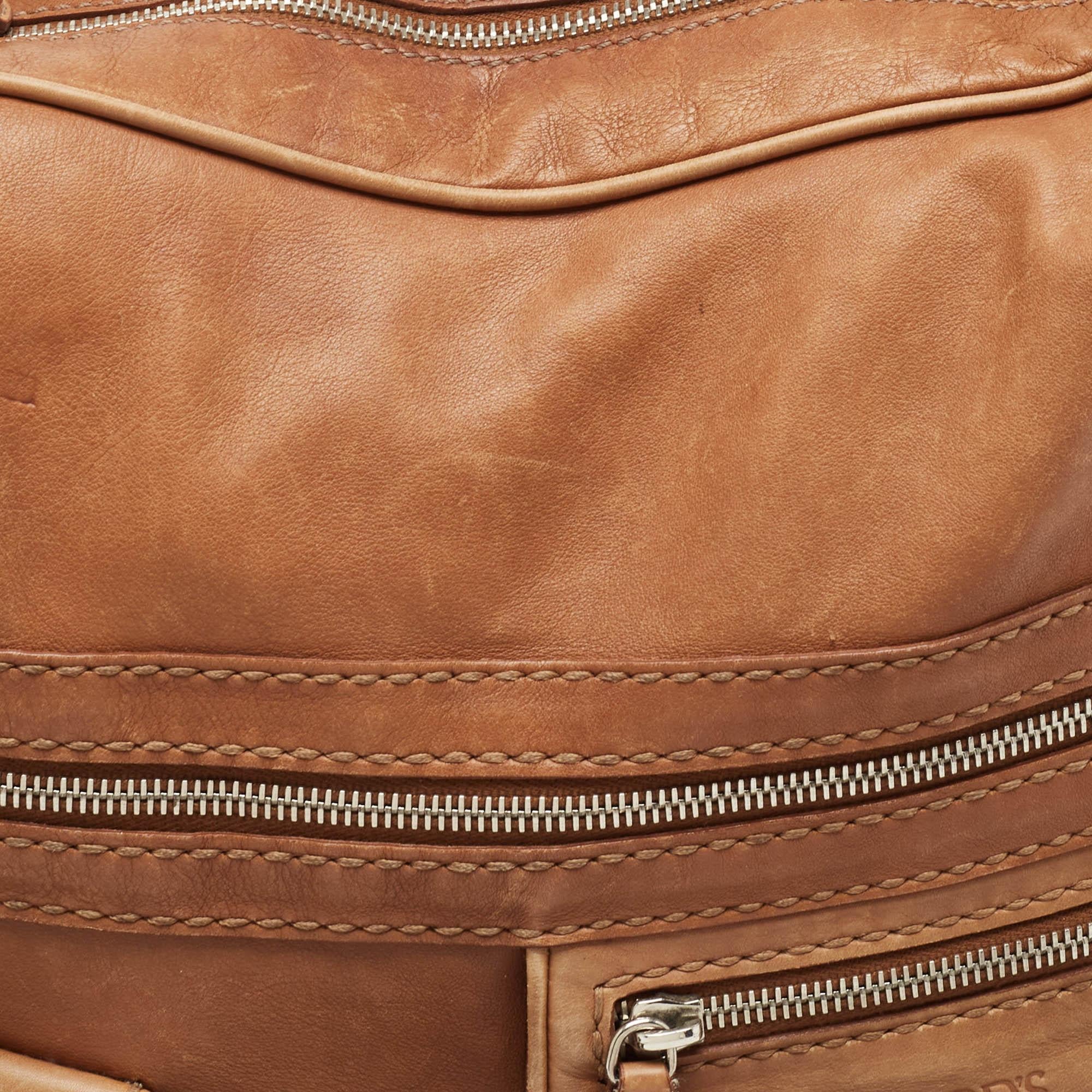 Tod's Brown Leather Took Tracolla Media Hobo 1